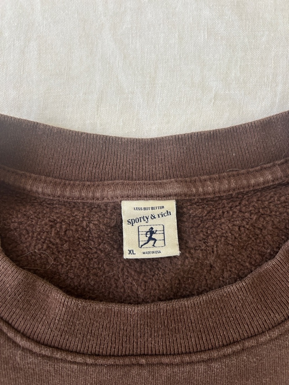 Sporty & Rich Brown 'Wellness Club' Crew Sweatshirt - Picture 3 of 4